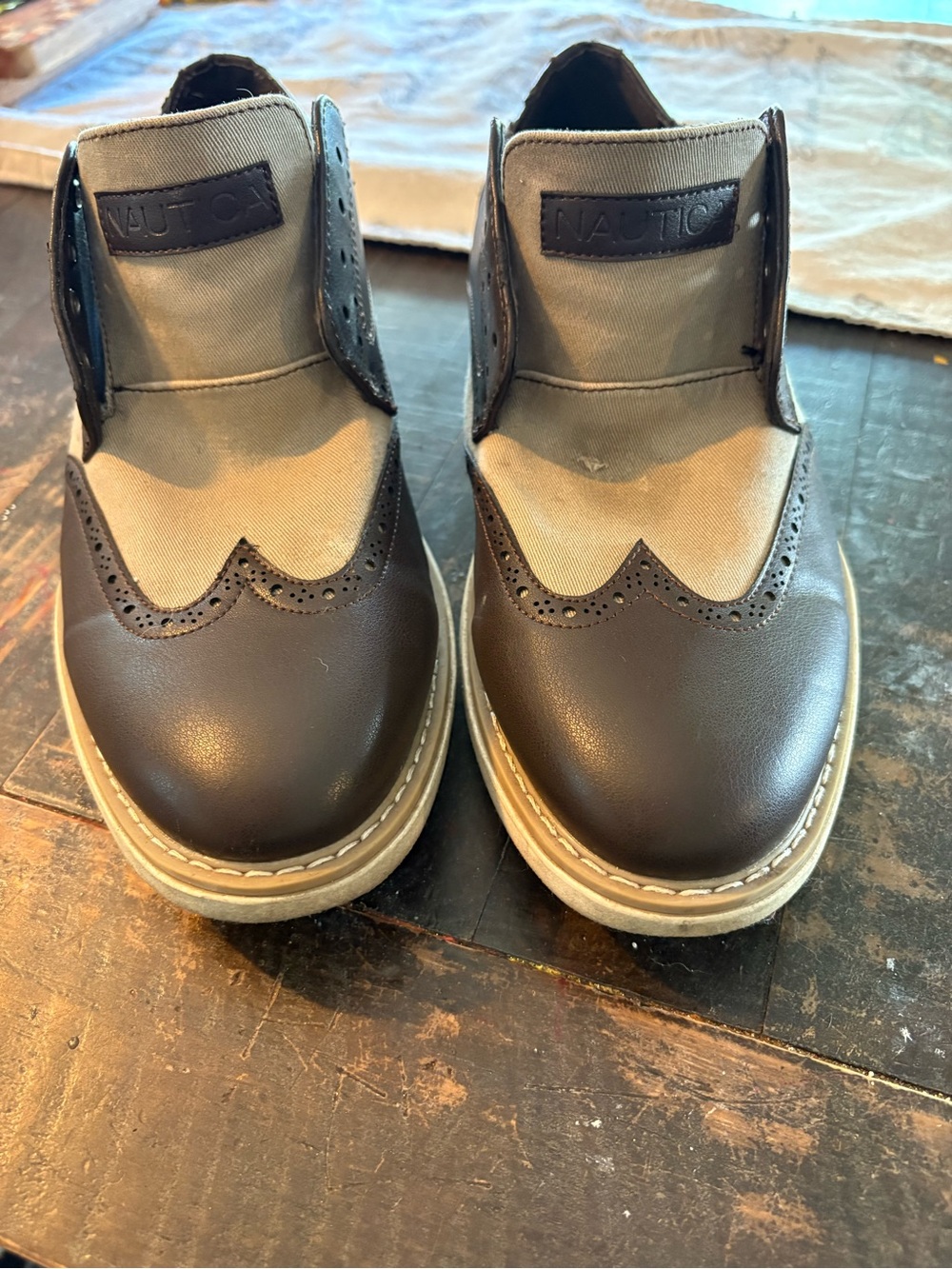 Nautica Men's Black and Tan Oxford Shoes